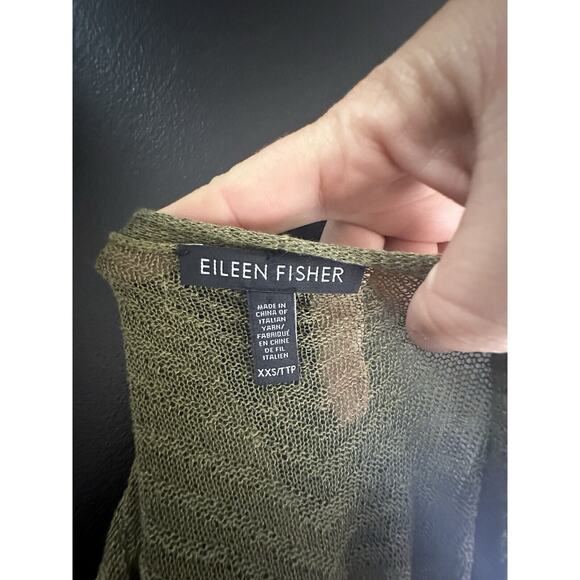 Eileen Fisher XXS Women Open Front Hemp Cardigan Duster Light Breathable TS141 - Picture 4 of 7